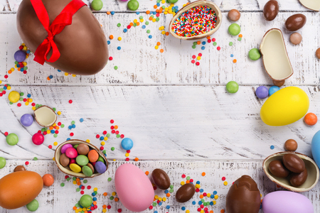 Easter chocolate eggの写真素材