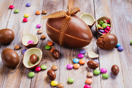 Easter chocolate eggの写真素材