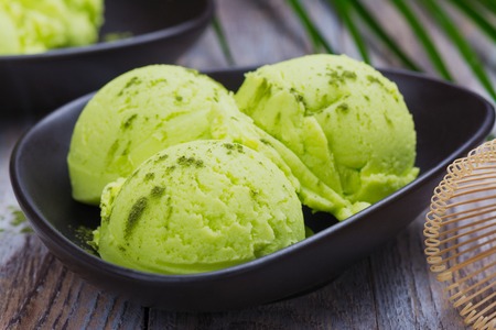 Green matcha tea ice creamの写真素材
