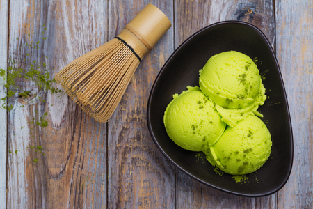 Green matcha tea ice creamの写真素材