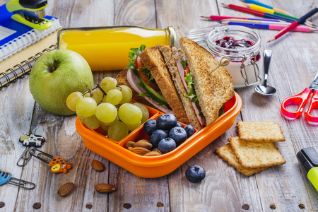 Healthy kids lunchboxの写真素材
