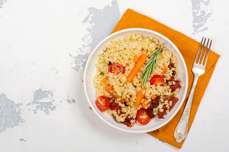 Savory autumn or winter bulgur saladの写真素材