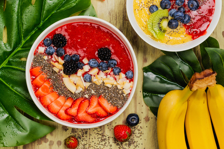 Smoothie bowl assortmentの写真素材