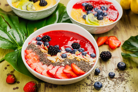 Smoothie bowl assortmentの写真素材