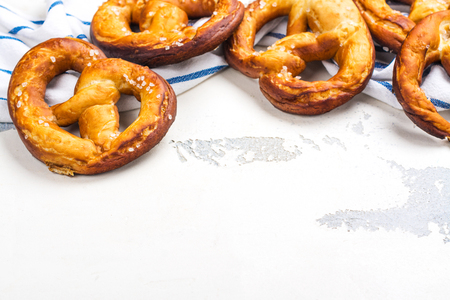 Homemade bavarian pretzelの写真素材