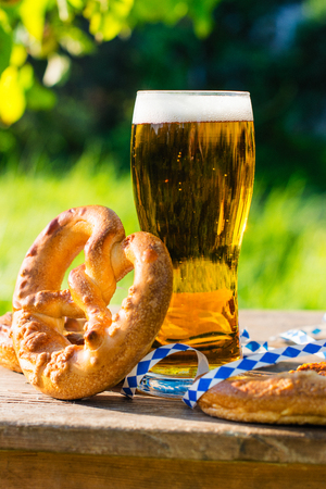 Beer and pretzels, Oktoberfest partyの写真素材