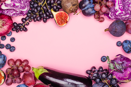 Selection of purple foodsの写真素材