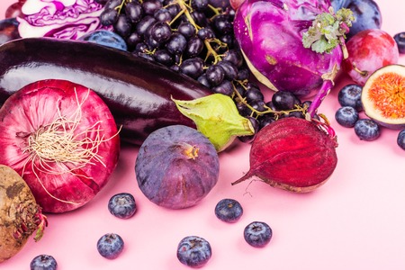 Selection of purple foodsの写真素材