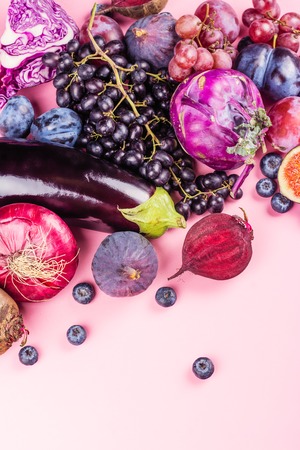 Selection of purple foodsの写真素材