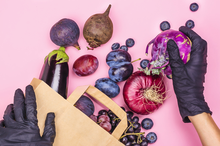 Selection of purple foodsの写真素材