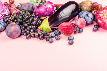 Selection of purple foodsの写真素材