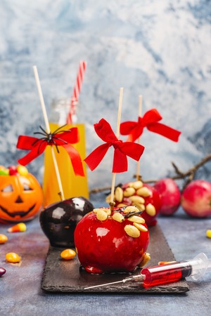 Caramelized candy applesの写真素材