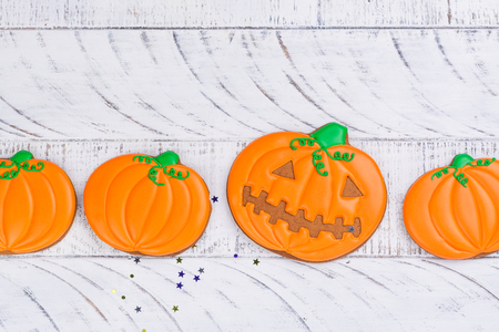 Pumpkin gingerbread cookiesの写真素材