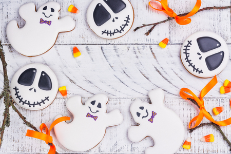 Skulls and ghosts gingerbreadsの写真素材