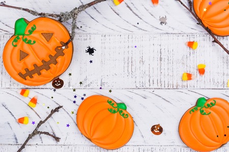 Pumpkin gingerbread cookiesの写真素材