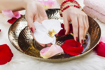 Female SPA manicureの写真素材