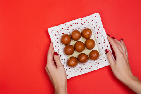 Gulab jamun - indian sweet dishの写真素材