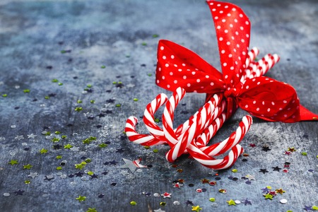 Red and white candy canesの写真素材
