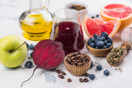 Foods for healthy liverの写真素材