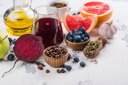 Foods for healthy liverの写真素材