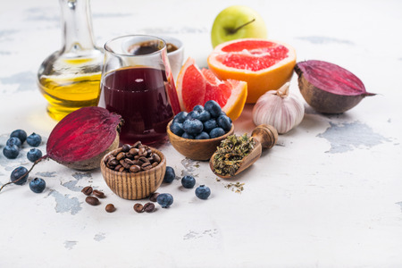Foods for healthy liverの写真素材