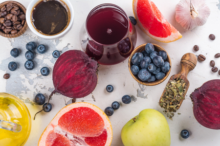 Foods for healthy liverの写真素材