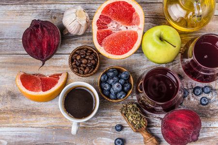 Foods for healthy liverの写真素材