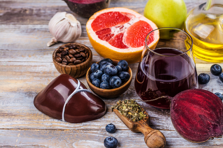 Foods for healthy liverの写真素材