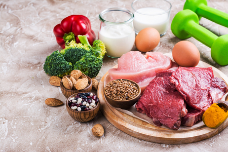 Foods for building musclesの写真素材