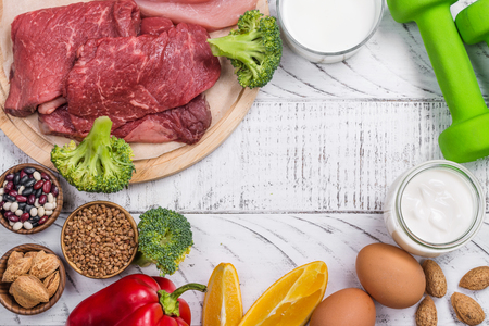 Foods for building musclesの写真素材