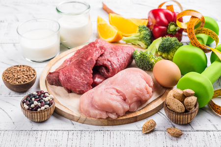 Foods for building musclesの写真素材