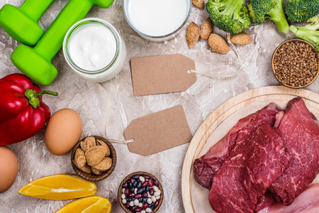 Foods for building musclesの写真素材