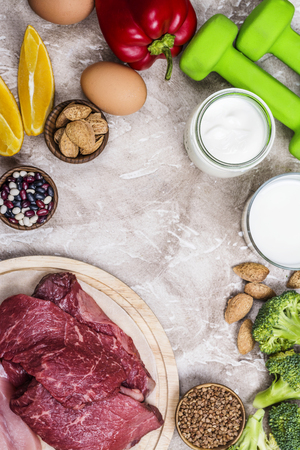 Foods for building musclesの写真素材