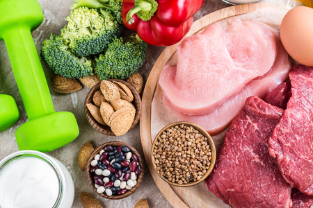 Foods for building musclesの写真素材