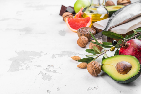 Selection of food for healthy heartの写真素材