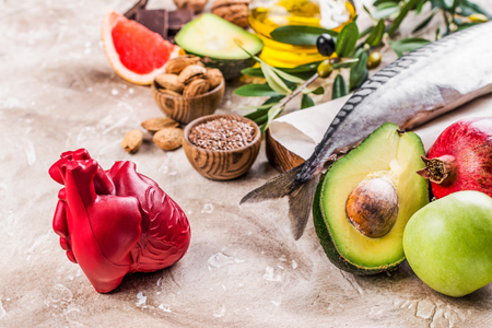Selection of food for healthy heartの写真素材