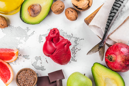 Selection of food for healthy heartの写真素材