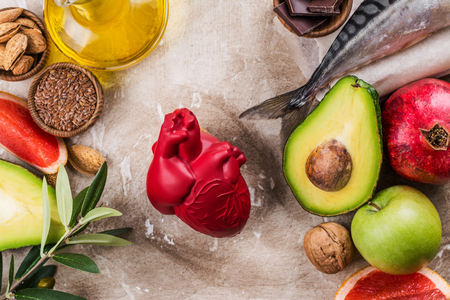 Selection of food for healthy heartの写真素材