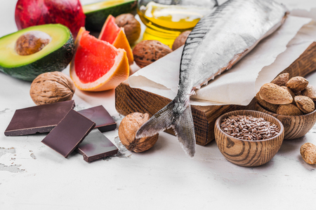 Selection of food for healthy heartの写真素材