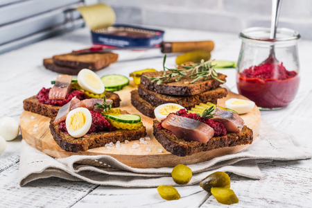 Dutch sandwich smorrebrodの写真素材