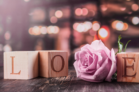 Valentines Day greeting blocksの写真素材
