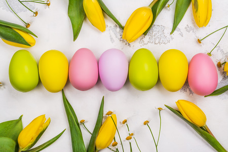 Colorful easter backgroundの写真素材