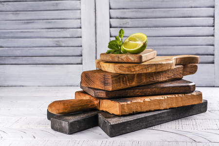 Wooden cutting boardsの写真素材