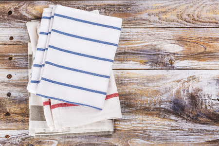 Folded kitchen towelsの写真素材