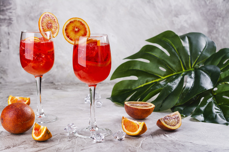 Italian Aperol Spritz cocktailの写真素材