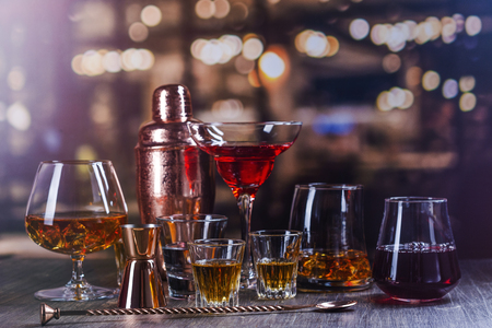 Set of strong alcohol drinksの写真素材