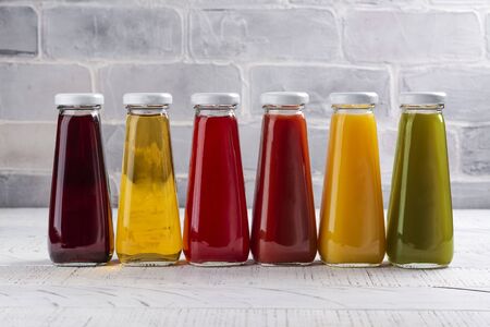 Fresh fruit and vegetable juicesの写真素材