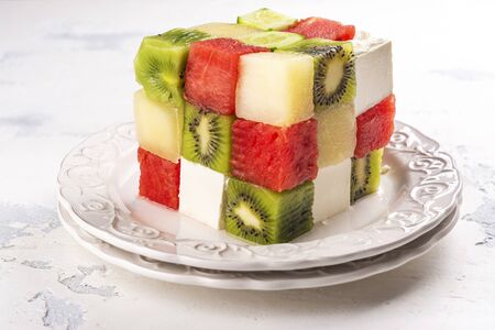 Cube fruit saladの写真素材