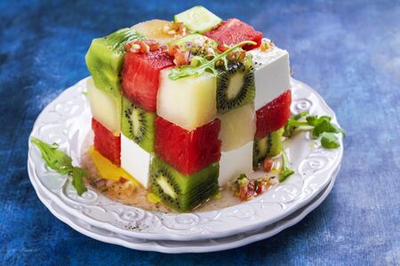Cube fruit saladの写真素材
