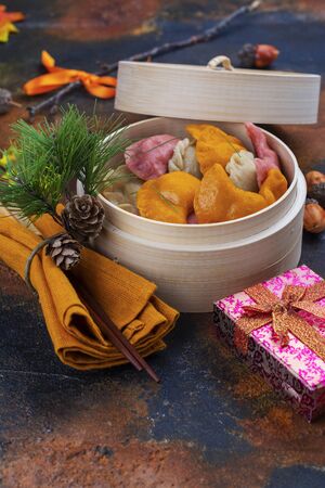 Songpyeon rice cakes for Chuseokの写真素材